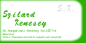 szilard kenesey business card